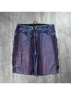 Y2K Purple Rusty Surf Grunge Baggy Board Shorts